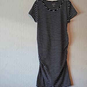 Isabel Maternity Blue Striped Tee Shirt Dress size XL